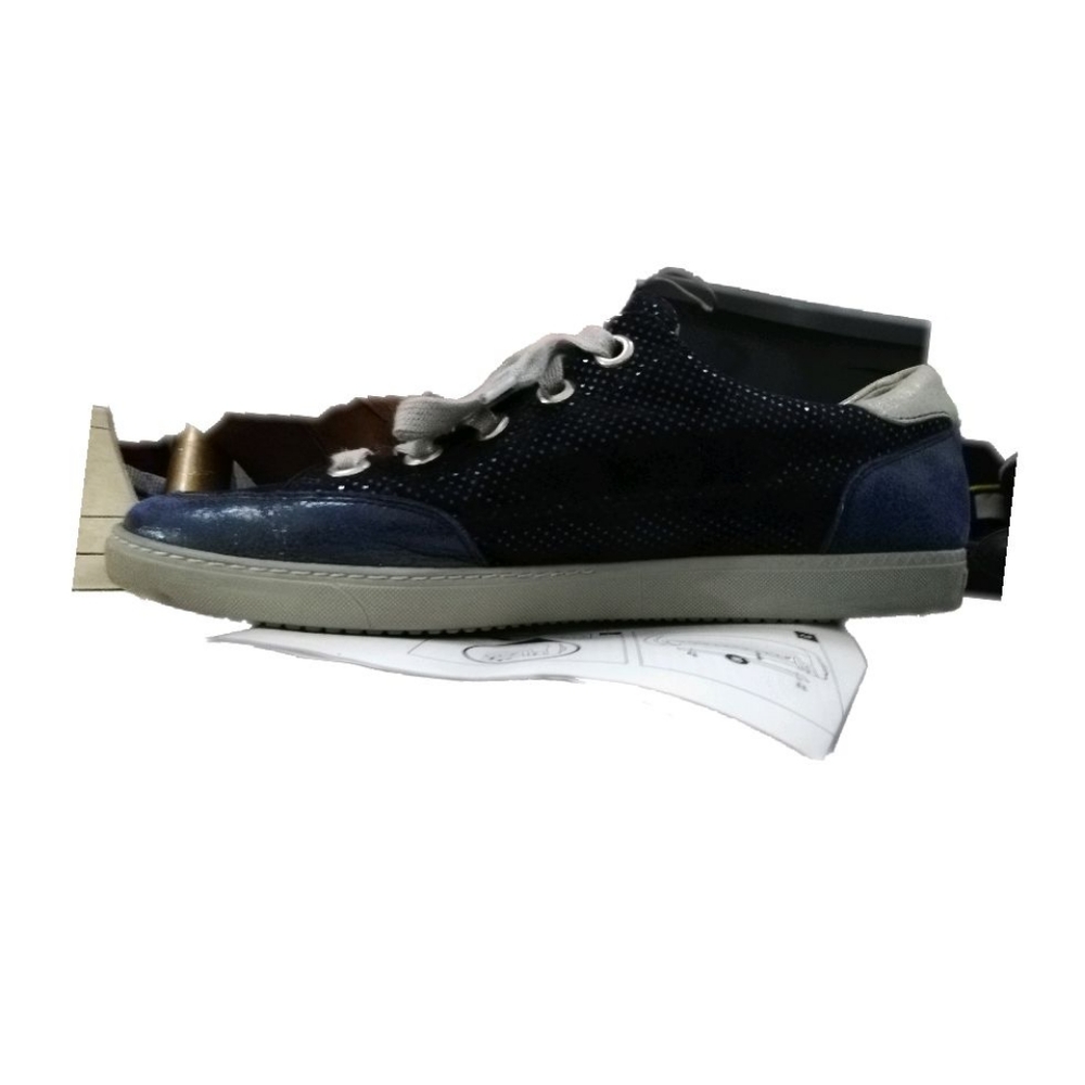 Paul Greene metallic blue and silver sneakers